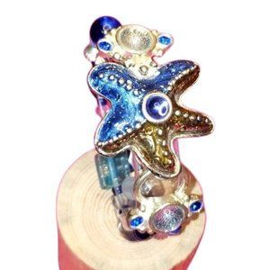 Chico's brand beautiful seashore, shells magnetic closure wrap around bracelet